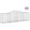 Image de vidaXL Gabions avec arc surélevé 3 pcs. 300x50x80/100 cm Fer galvanisé