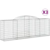Image de vidaXL Gabions avec arc surélevé 3 pcs. 300x50x100/120cm Fer galvanisé