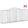 Image de vidaXL Gabions avec arc surélevé 9 pcs. 300x50x120/140cm Fer galvanisé