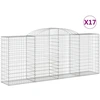 Image de vidaXL Gabions avec arc surélevé 17 pcs 300x50x120/140cm Fer galvanisé