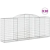 Image de vidaXL Gabions avec arc surélevé 30 pcs 300x50x120/140cm Fer galvanisé