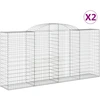 Image de vidaXL Gabions avec arc surélevé 2 pcs. 300x50x140/160cm Fer galvanisé