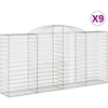 Image de vidaXL Gabions avec arc surélevé 9 pcs. 300x50x140/160cm Fer galvanisé
