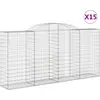 Image de vidaXL Gabions avec arc surélevé 15 pcs 300x50x140/160cm Fer galvanisé