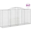 Image de vidaXL Gabions avec arc surélevé 17 pcs 300x50x140/160cm Fer galvanisé