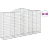 Image de vidaXL Gabions avec arc surélevé 10 pcs 300x50x160/180cm Fer galvanisé