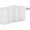 Image de vidaXL Gabions avec arc surélevé 15 pcs 300x50x160/180cm Fer galvanisé