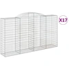 Image de vidaXL Gabions avec arc surélevé 17 pcs 300x50x160/180cm Fer galvanisé