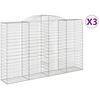 Image de vidaXL Gabions avec arc surélevé 3 pcs. 300x50x180/200cm Fer galvanisé