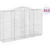 Image de vidaXL Gabions avec arc surélevé 15 pcs 300x50x180/200cm Fer galvanisé