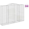 Image de vidaXL Gabions avec arc surélevé 4 pcs. 300x50x200/220cm Fer galvanisé