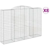 Image de vidaXL Gabions avec arc surélevé 8 pcs. 300x50x200/220cm Fer galvanisé