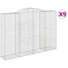 Image de vidaXL Gabions avec arc surélevé 9 pcs. 300x50x200/220cm Fer galvanisé