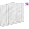 Image de vidaXL Gabions avec arc surélevé 9 pcs. 300x50x220/240cm Fer galvanisé