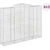 Image de vidaXL Gabions avec arc surélevé 15 pcs 300x50x220/240cm Fer galvanisé