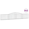 Image de vidaXL Gabions avec arc surélevé 15 pcs. 400x30x60/80 cm Fer galvanisé