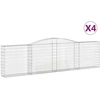 Image de vidaXL Gabions avec arc surélevé 4 pcs. 400x30x100/120cm Fer galvanisé