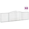 Image de vidaXL Gabions avec arc surélevé 8 pcs. 400x30x100/120cm Fer galvanisé