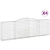 Image de vidaXL Gabions avec arc surélevé 4 pcs. 400x30x120/140cm Fer galvanisé