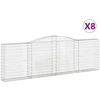 Image de vidaXL Gabions avec arc surélevé 8 pcs. 400x30x120/140cm Fer galvanisé