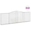 Image de vidaXL Gabions avec arc surélevé 10pcs. 400x30x120/140cm Fer galvanisé