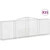 Image de vidaXL Gabions avec arc surélevé 15pcs. 400x30x120/140cm Fer galvanisé