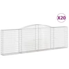 Image de vidaXL Gabions avec arc surélevé 20pcs 400x30x120/140cm Fer galvanisé