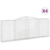Image de vidaXL Gabions avec arc surélevé 4 pcs. 400x30x140/160cm Fer galvanisé