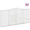 Image de vidaXL Gabions avec arc surélevé 2 pcs. 400x30x180/200cm Fer galvanisé