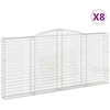 Image de vidaXL Gabions avec arc surélevé 8 pcs. 400x30x180/200cm Fer galvanisé