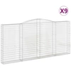 Image de vidaXL Gabions avec arc surélevé 9 pcs. 400x30x180/200cm Fer galvanisé