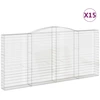 Image de vidaXL Gabions avec arc surélevé 15pcs. 400x30x180/200cm Fer galvanisé
