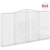 Image de vidaXL Gabions avec arc surélevé 15pcs. 400x30x220/240cm Fer galvanisé