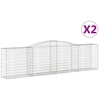 Image de vidaXL Gabions avec arc surélevé 2 pcs. 400x50x100/120cm Fer galvanisé