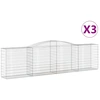 Image de vidaXL Gabions avec arc surélevé 3 pcs. 400x50x100/120cm Fer galvanisé