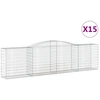 Image de vidaXL Gabions avec arc surélevé 15 pcs 400x50x100/120cm Fer galvanisé