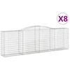 Image de vidaXL Gabions avec arc surélevé 8 pcs. 400x50x120/140cm Fer galvanisé