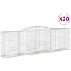 Image de vidaXL Gabions avec arc surélevé 20 pcs 400x50x120/140cm Fer galvanisé