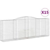 Image de vidaXL Gabions avec arc surélevé 15 pcs 400x50x140/160cm Fer galvanisé