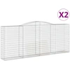 Image de vidaXL Gabions avec arc surélevé 2 pcs. 400x50x160/180cm Fer galvanisé