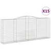 Image de vidaXL Gabions avec arc surélevé 15 pcs 400x50x160/180cm Fer galvanisé