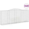 Image de vidaXL Gabions avec arc surélevé 20 pcs 400x50x160/180cm Fer galvanisé