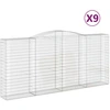 Image de vidaXL Gabions avec arc surélevé 9 pcs. 400x50x180/200cm Fer galvanisé