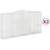 Image de vidaXL Gabions avec arc surélevé 2 pcs. 400x50x200/220cm Fer galvanisé