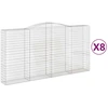 Image de vidaXL Gabions avec arc surélevé 8 pcs. 400x50x200/220cm Fer galvanisé