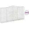 Image de vidaXL Gabions avec arc surélevé 15pcs 400x50x200/220cm Fer galvanisé