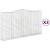 Image de vidaXL Gabions avec arc surélevé 3 pcs. 400x50x220/240cm Fer galvanisé