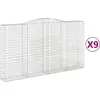 Image de vidaXL Gabions avec arc surélevé 9 pcs. 400x50x220/240cm Fer galvanisé