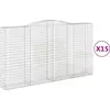 Image de vidaXL Gabions avec arc surélevé 15pcs 400x50x220/240cm Fer galvanisé