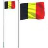 Image de vidaXL Drapeau belge avec mât en aluminium de 6,08 m